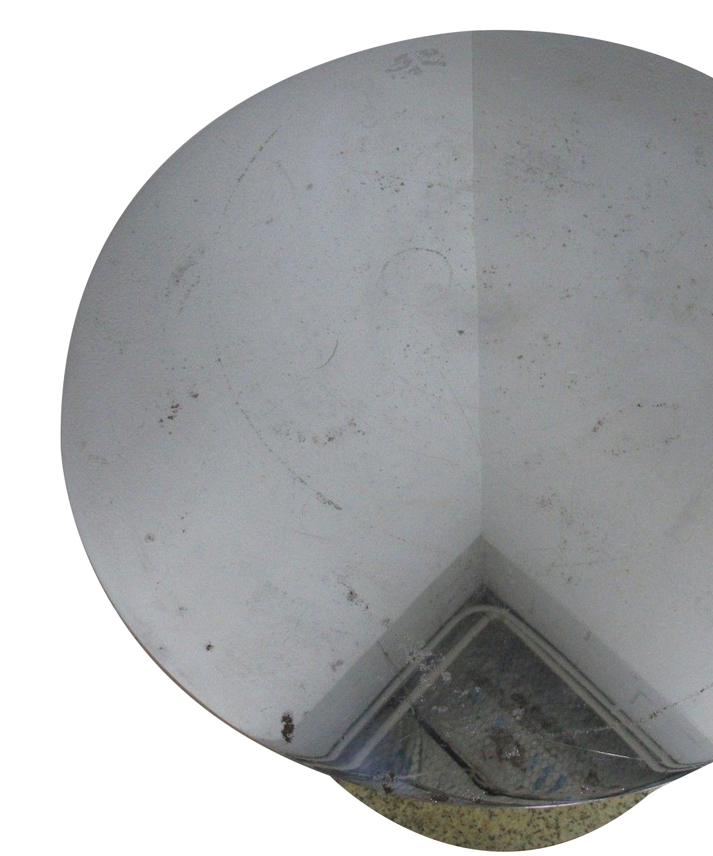 Vintage Chrome & Marble Round Pedestal Dining Table - Sample