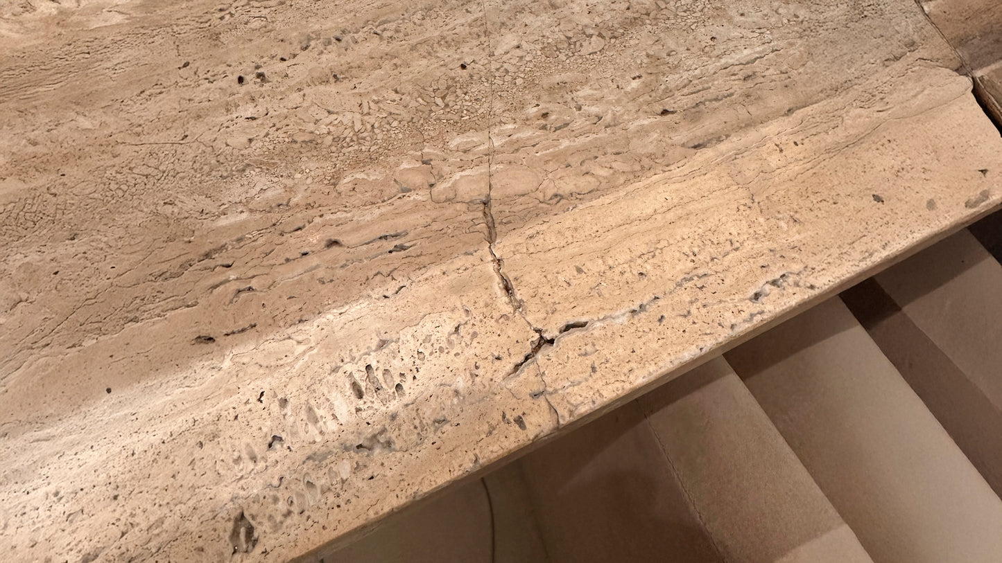 Segment Desk and Partition (Custom) - Travertine - Sample