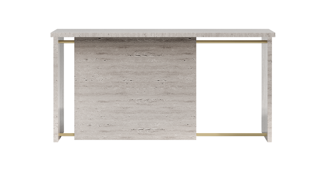 Segment Desk and Partition (Custom) - Travertine - Sample