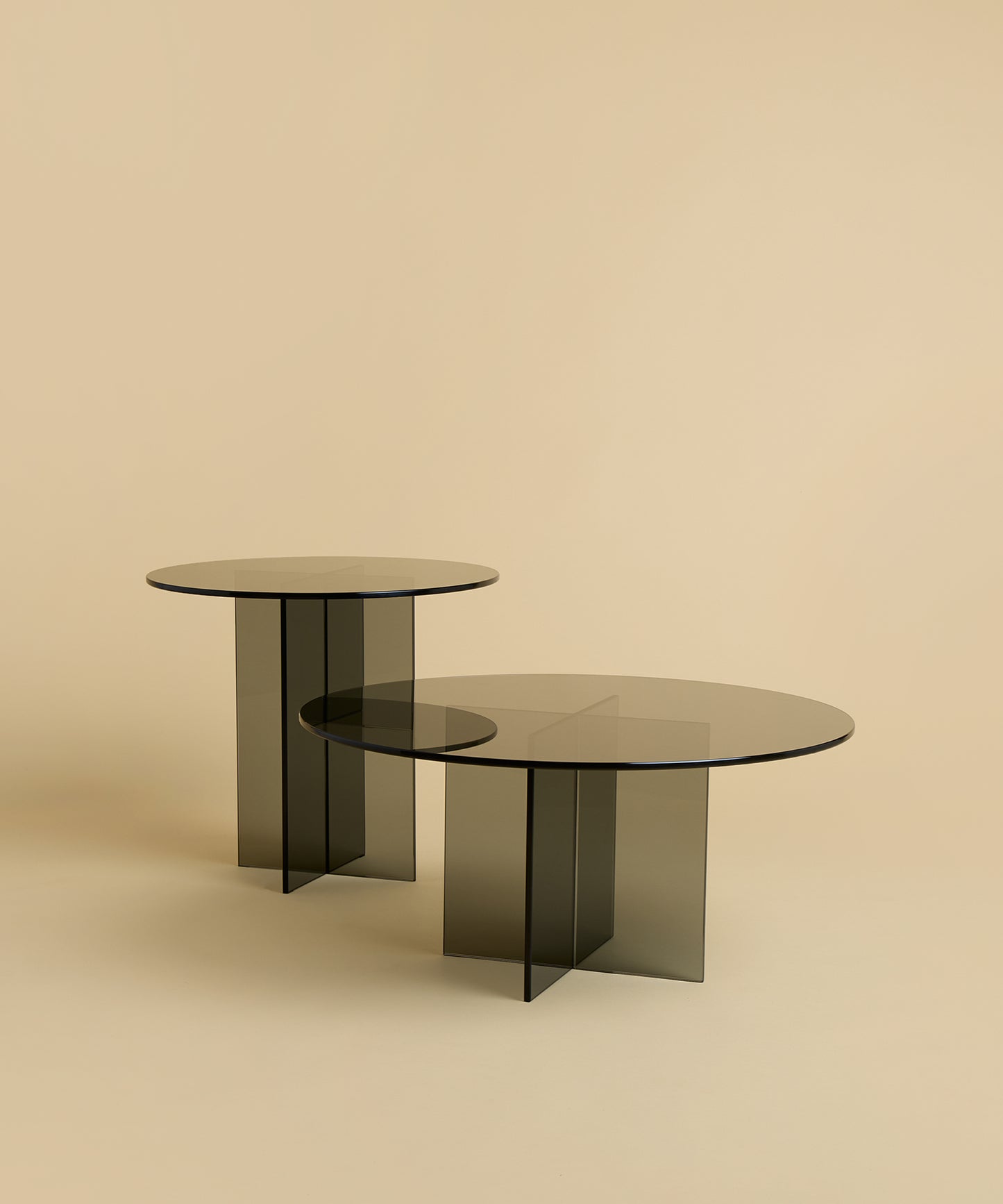 Aka and Amami Coffee Table Set - Bronzed Glass - Sample