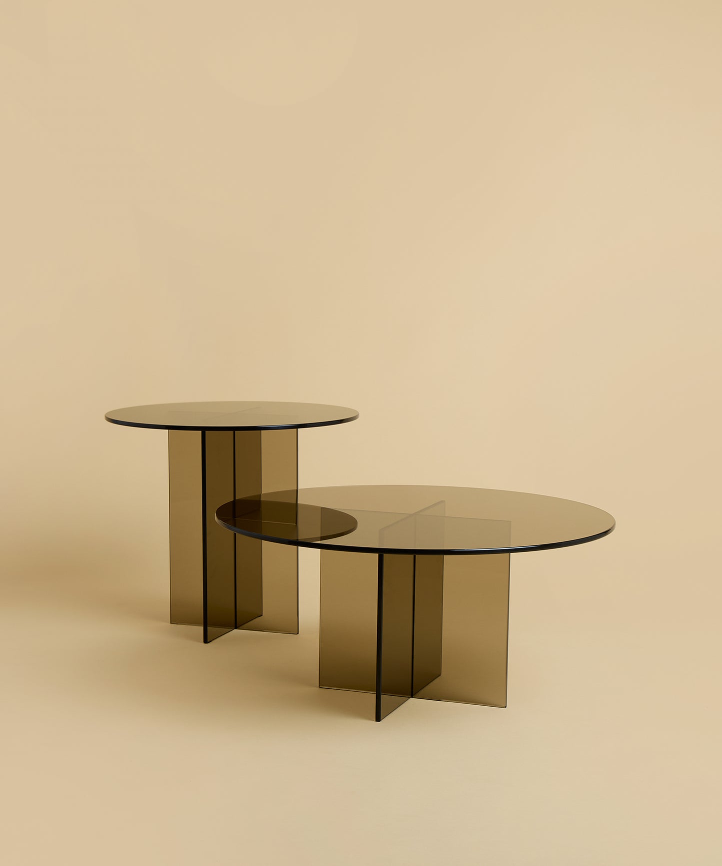 Aka and Amami Coffee Table Set - Bronzed Glass - Sample