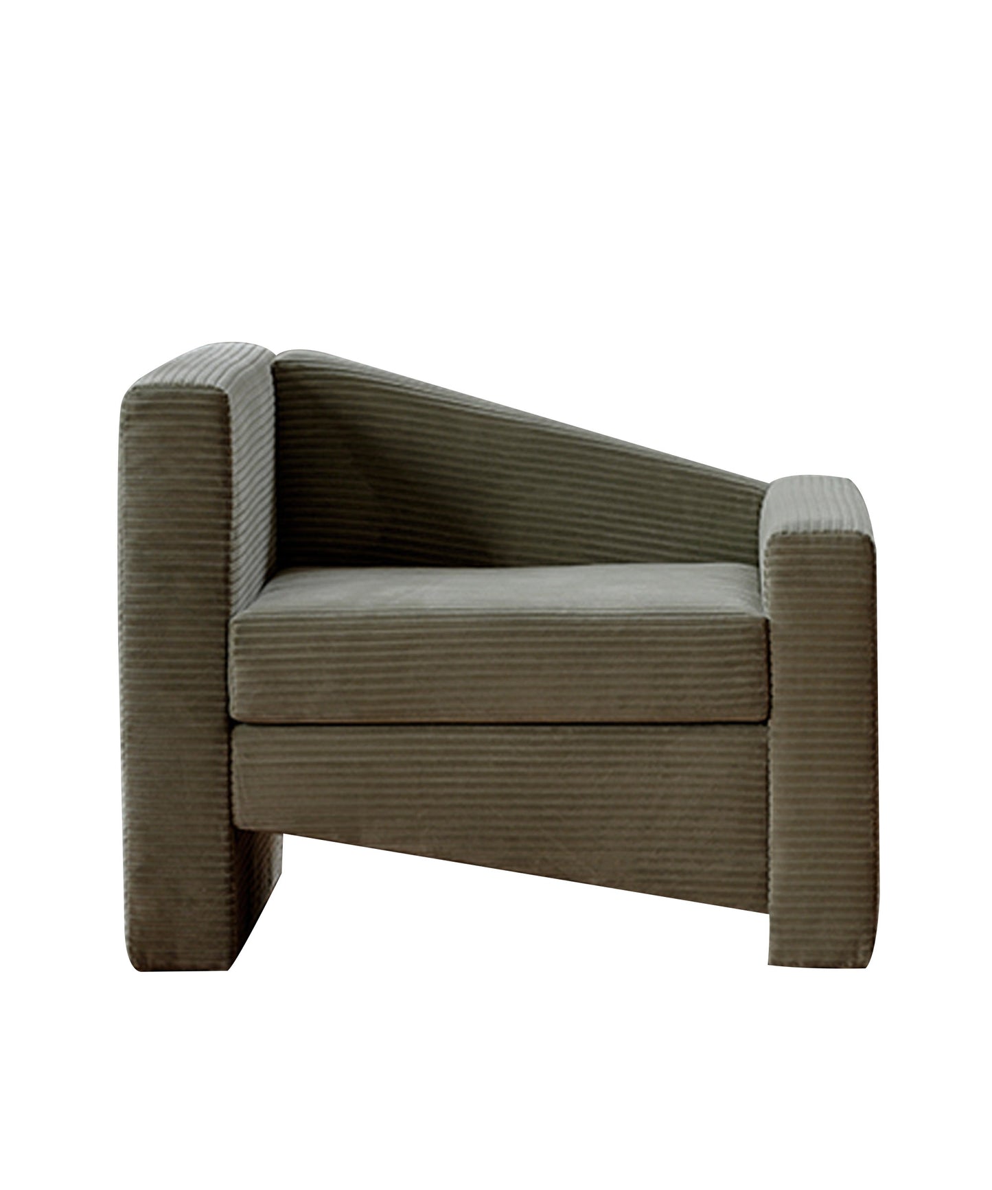 Level Lounge Chair, Light Green Corduroy - Sample
