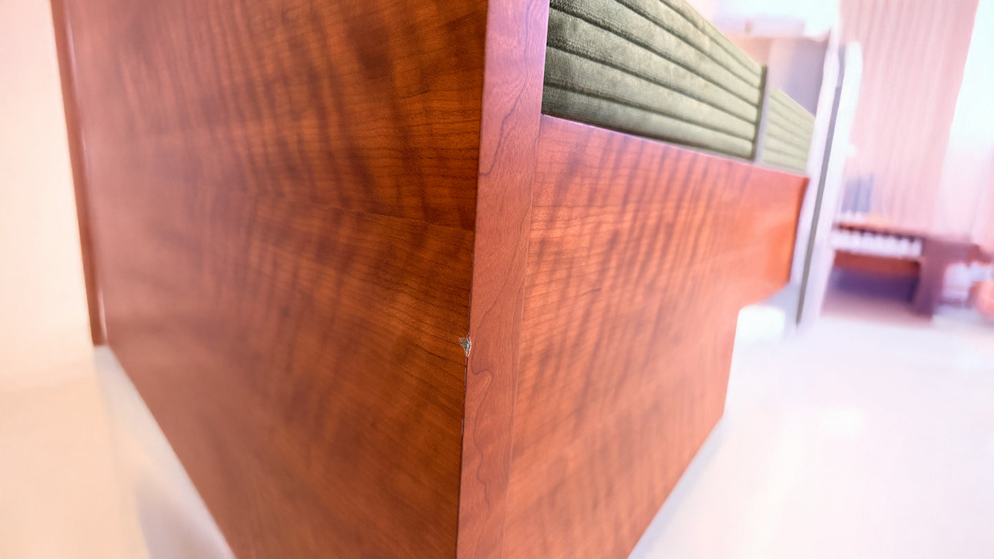 Level Wood Sofa - 72" - Green Corduroy - Sample