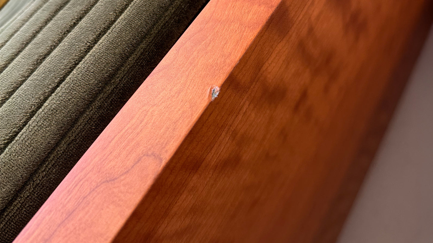 Level Wood Sofa - 72" - Green Corduroy - Sample