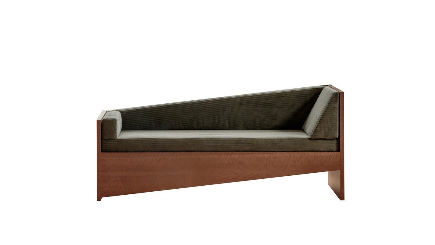 Level Wood Sofa - 72" - Green Corduroy - Sample