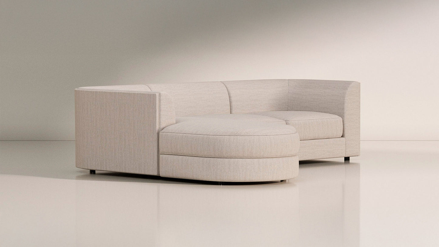 Maura 3-Seater Chaise Sectional, Oyster Linen - Sample