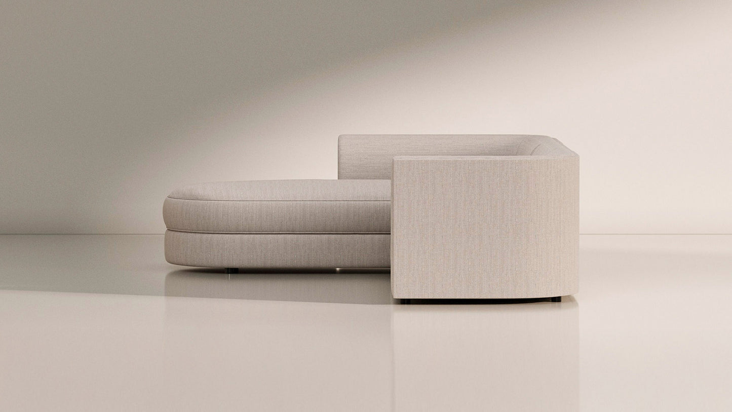 Maura 3-Seater Chaise Sectional, Oyster Linen - Sample