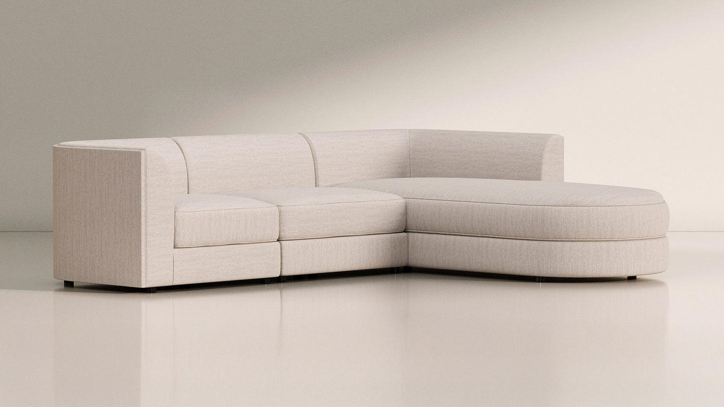 Maura 3-Seater Chaise Sectional, Oyster Linen - Sample