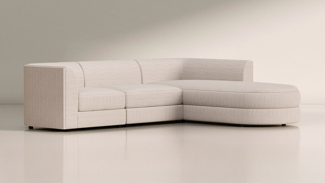 Maura 3-Seater Chaise Sectional, Oyster Linen - Sample