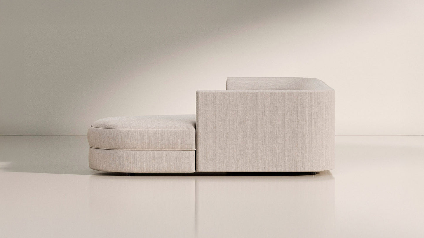 Maura 3-Seater Chaise Sectional, Oyster Linen - Sample