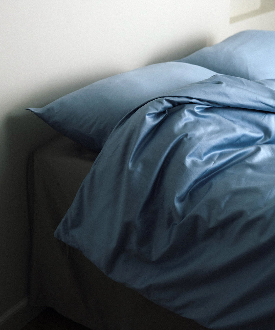 Pure Duvet Cover, Haze Blue Sateen