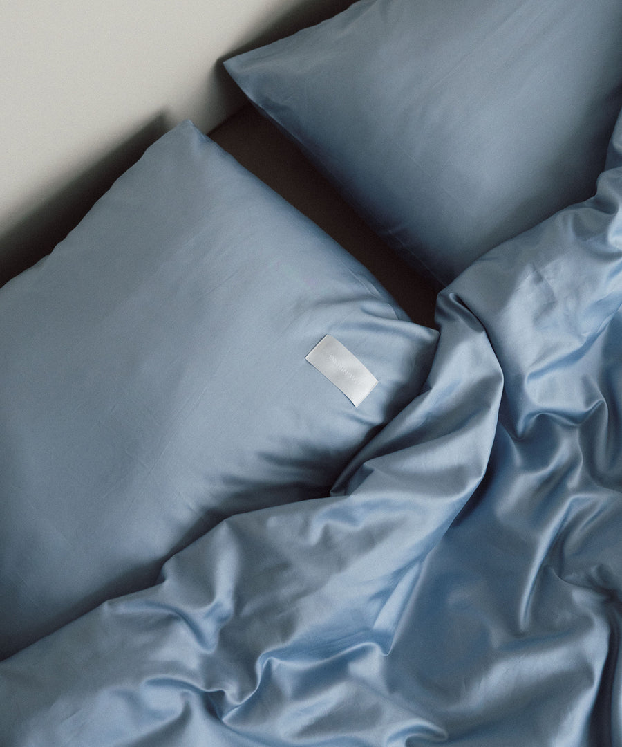 Pure Duvet Cover, Haze Blue Sateen