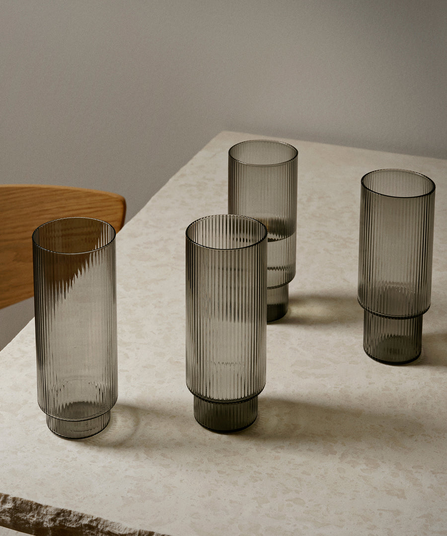 Ripple Long Drink Glasses (Set of 4)