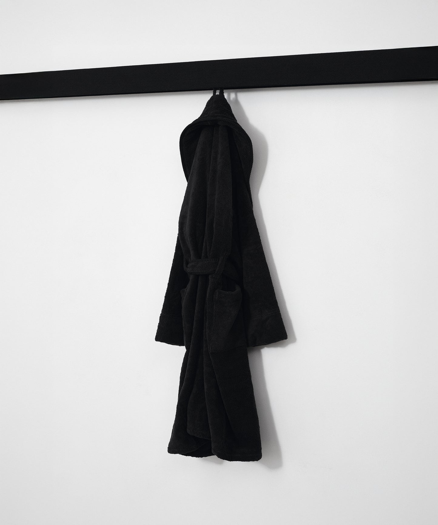 Whipstitch Bathrobe, Black