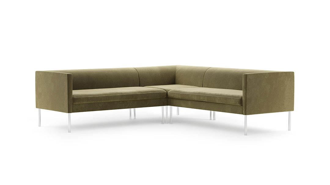 Angle L-Sectional with Tube Legs