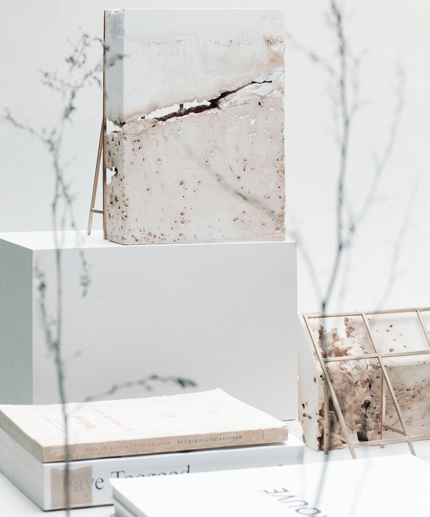 Monolith III Bookend with Stone