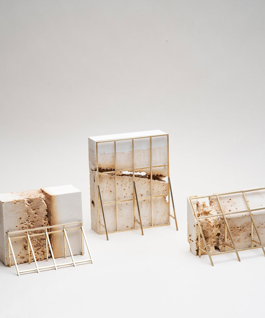 Monolith IV Bookend with Stone