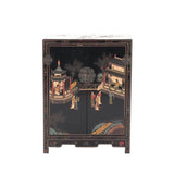 Antique Chinoiserie Black Lacquer Cabinet