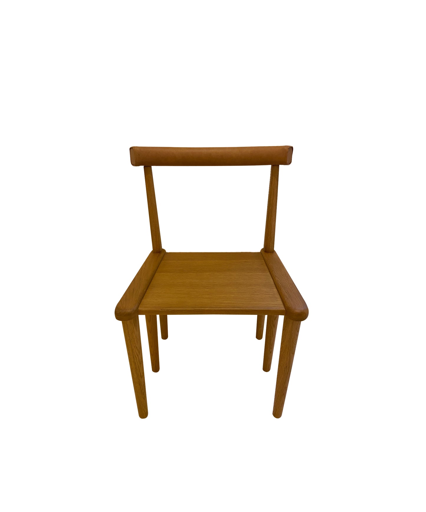 Abla Dining Chair - Medium Brown - Leather Back