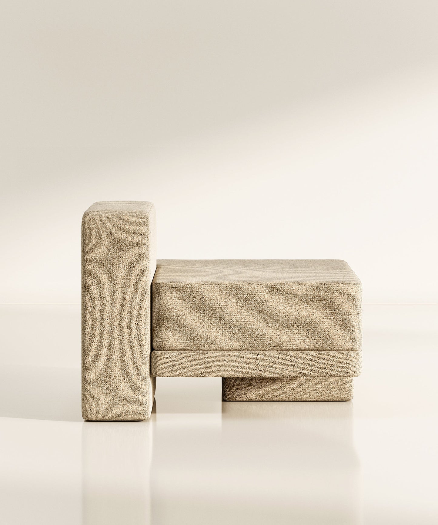 Sarsen Armless Chair - Sample - Left - Felt - Sepia