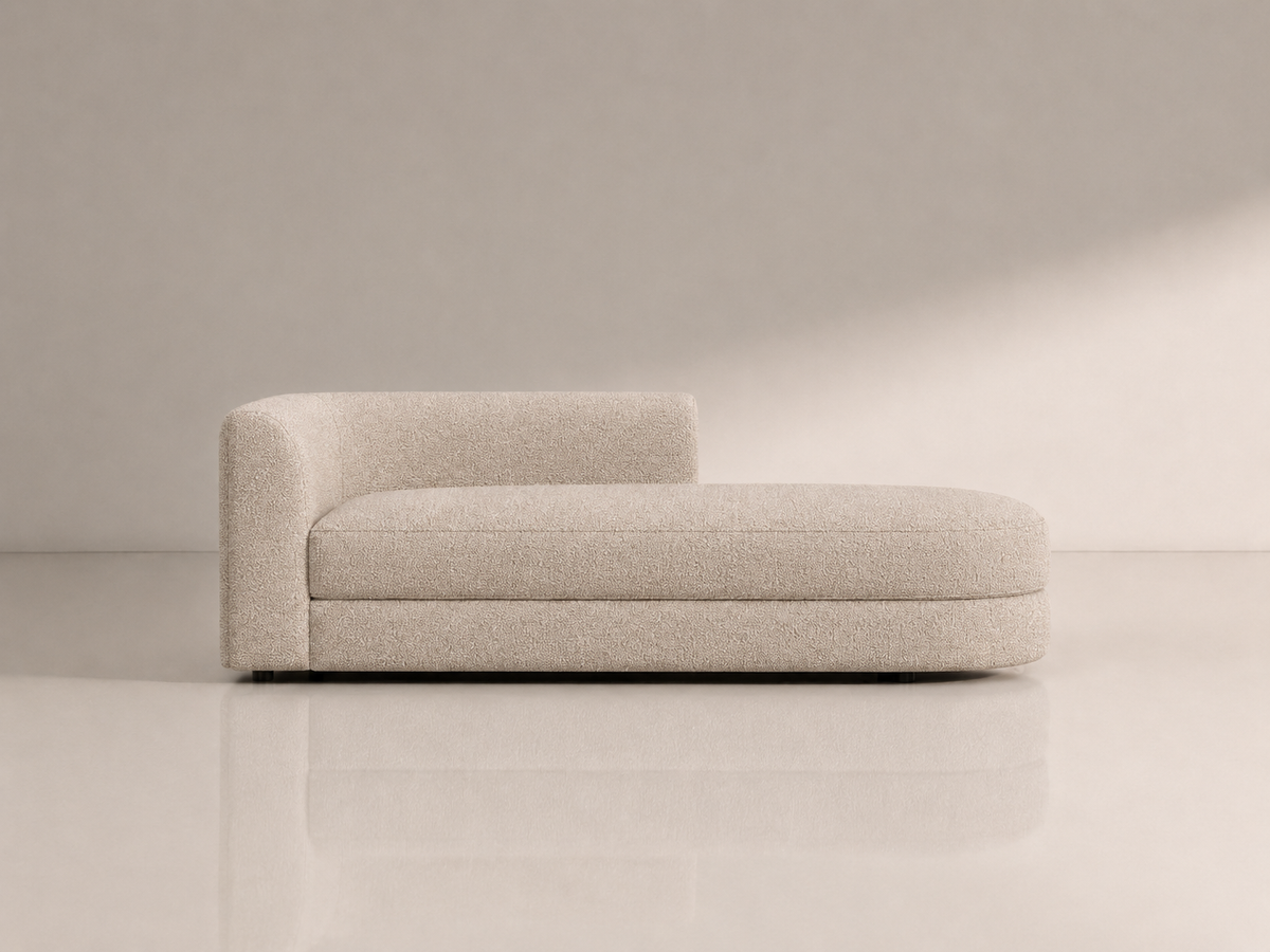 Maura Chaise - Flax Boucle - Right Facing - Sample