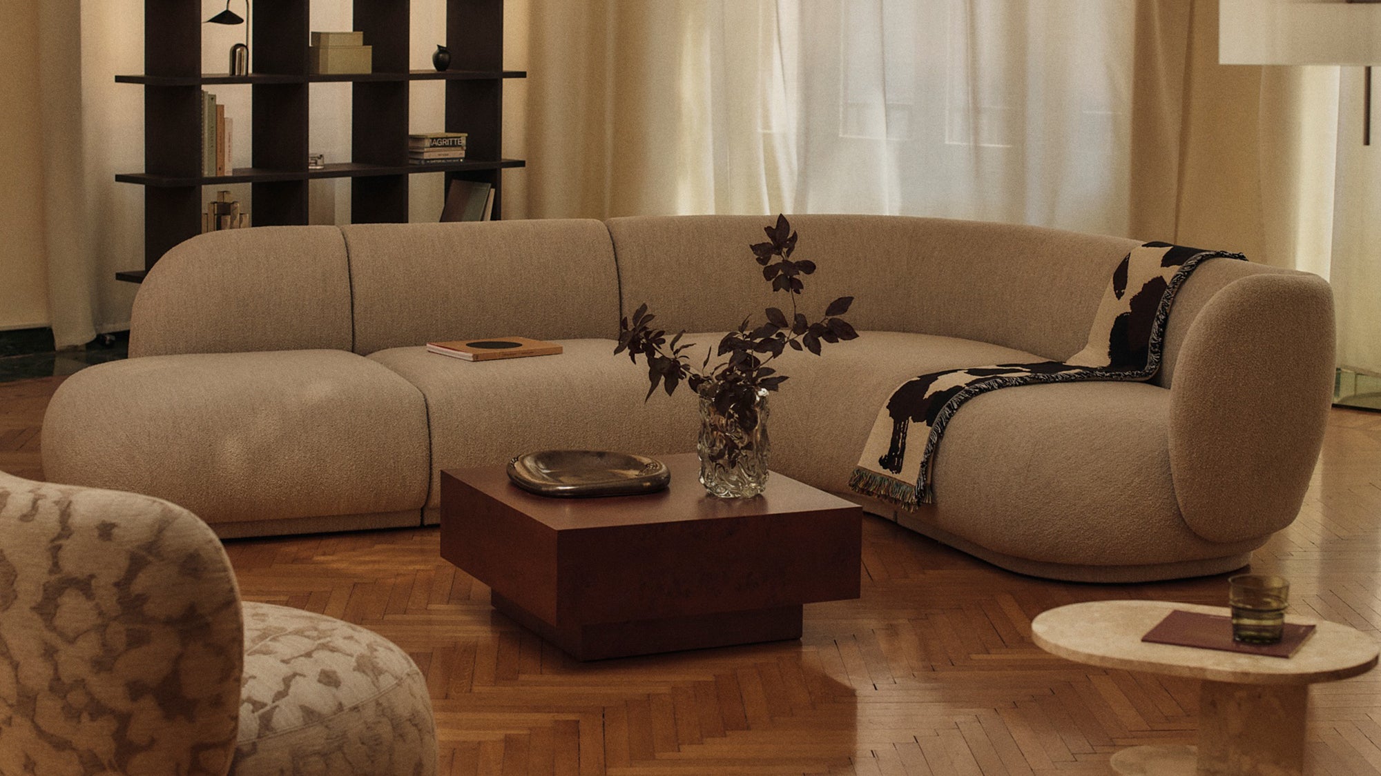 Burl Storage Coffee Table