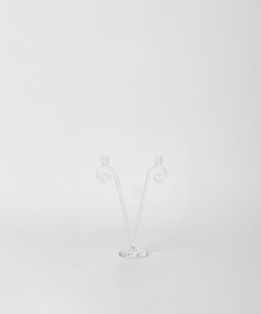 Double Stem Spiral Candleholder
