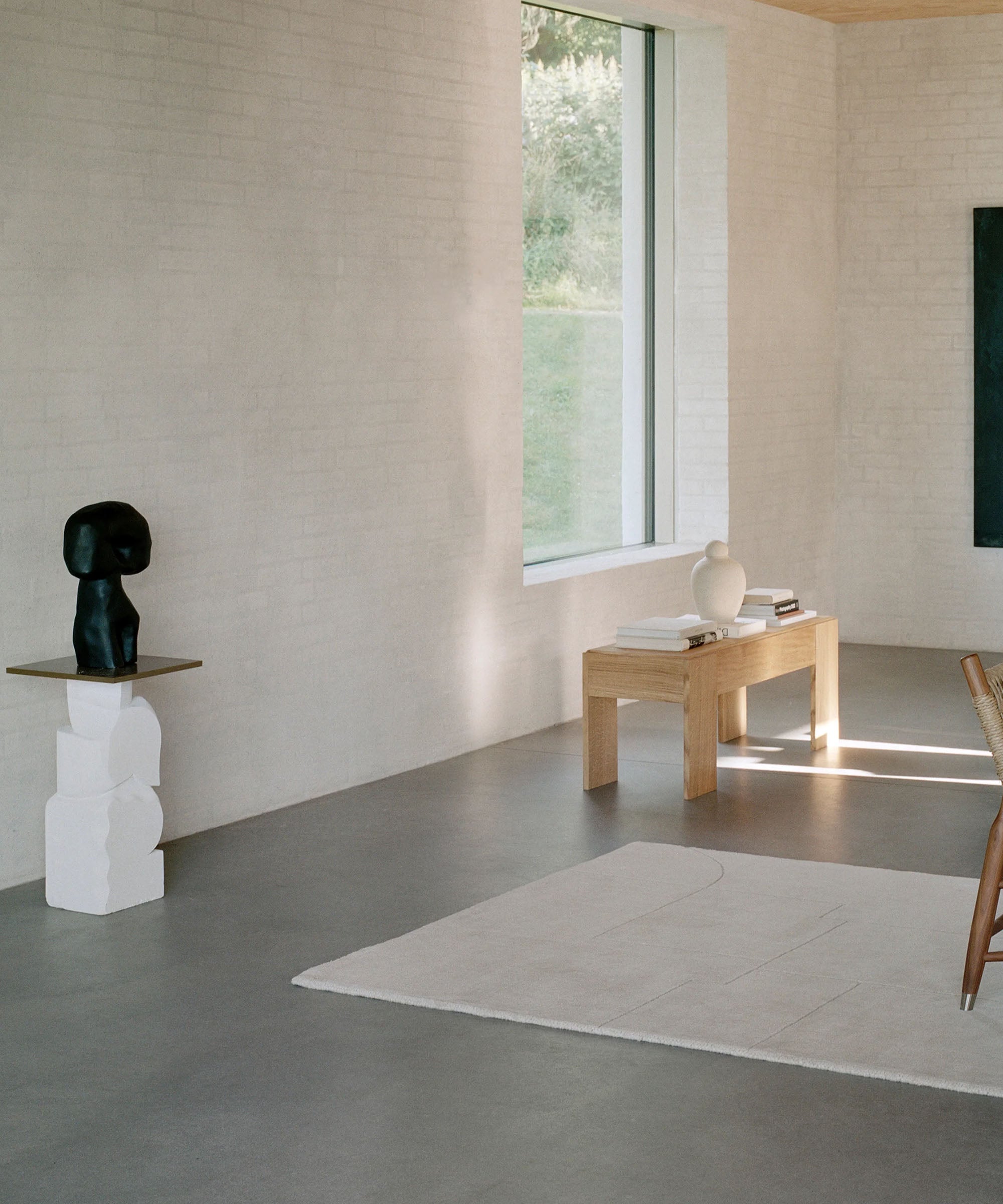 Geometric Maze Rug in Beige