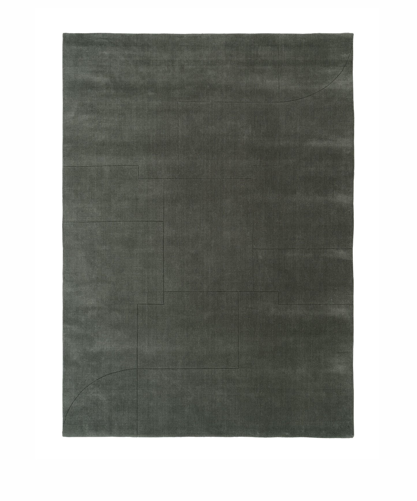 Geometric Maze Rug in Moss