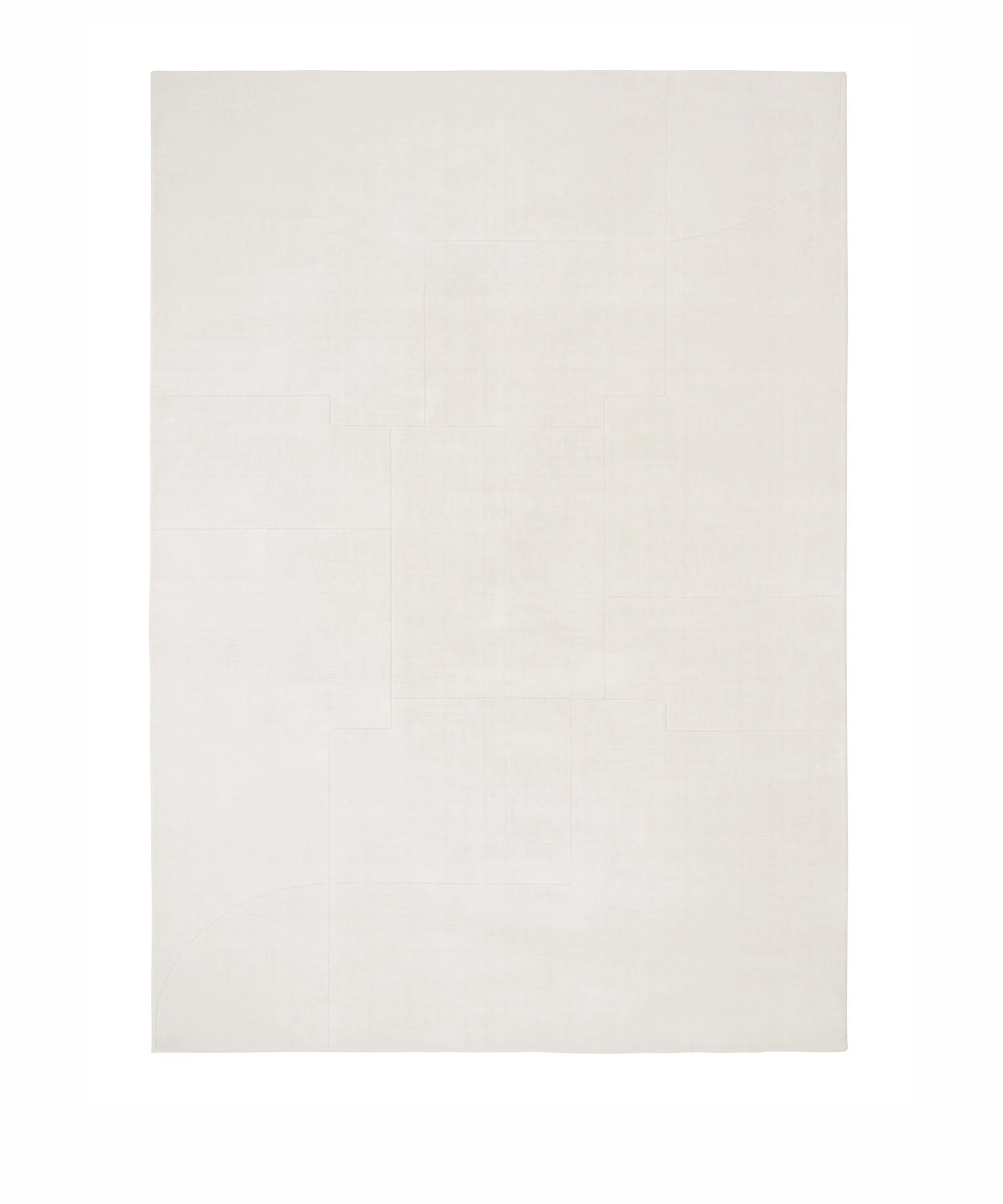 Geometric Maze Rug in White