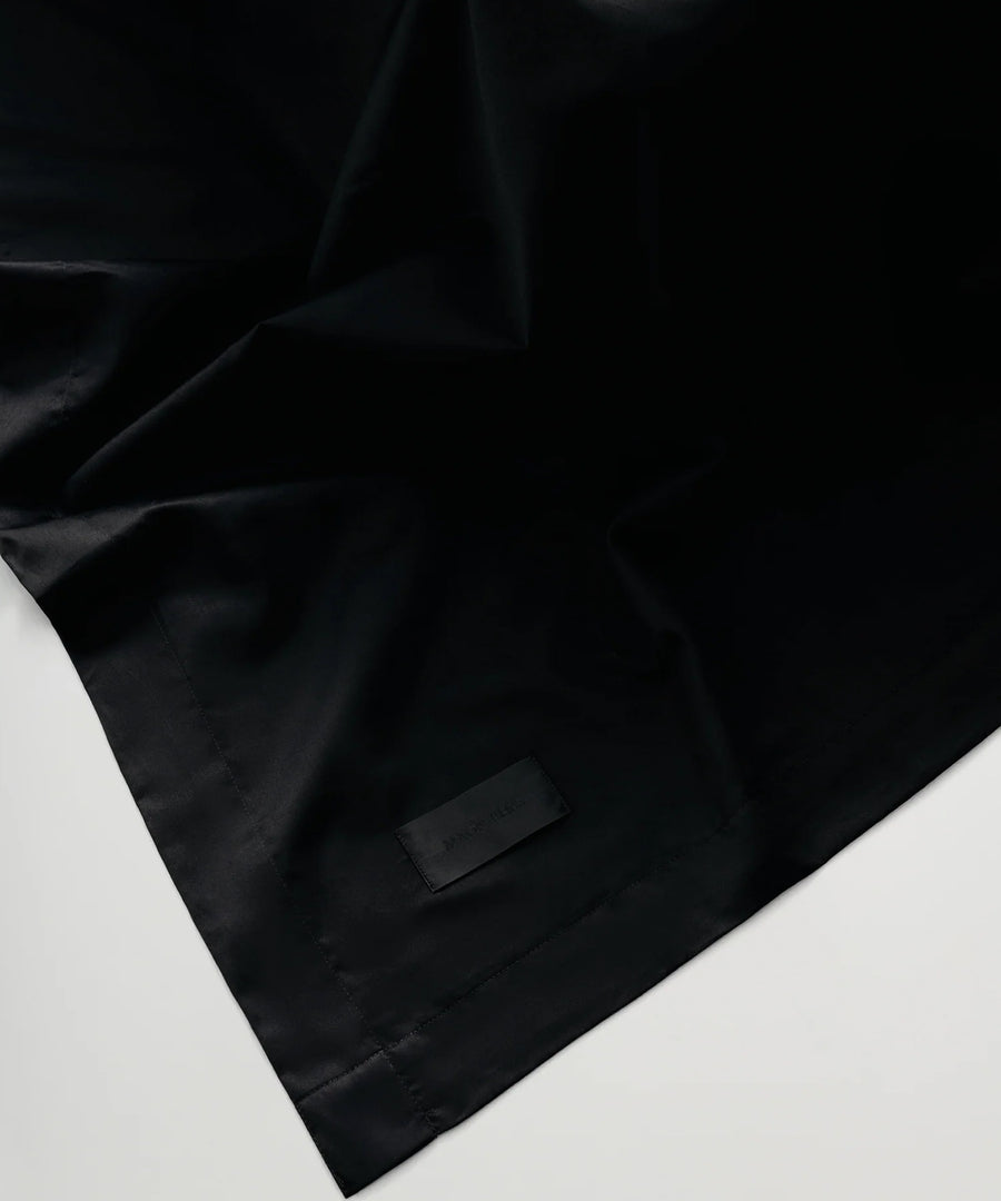 Mother Flat Sheet, Black Sateen