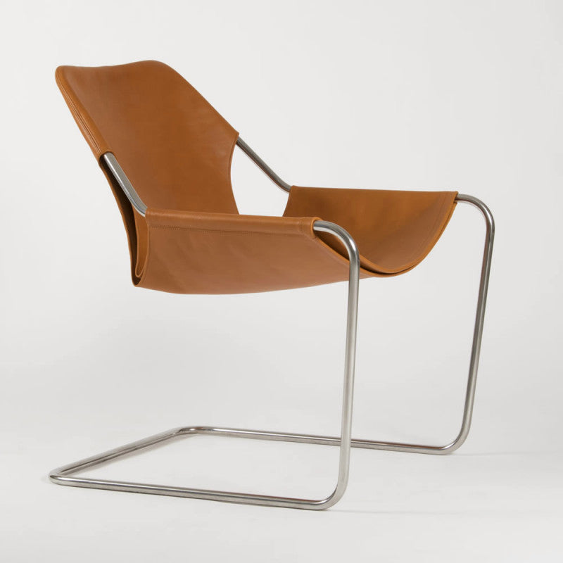 Paulistano Arm Chair - Whiskey Leather with Stainless Steel Frame - Sample