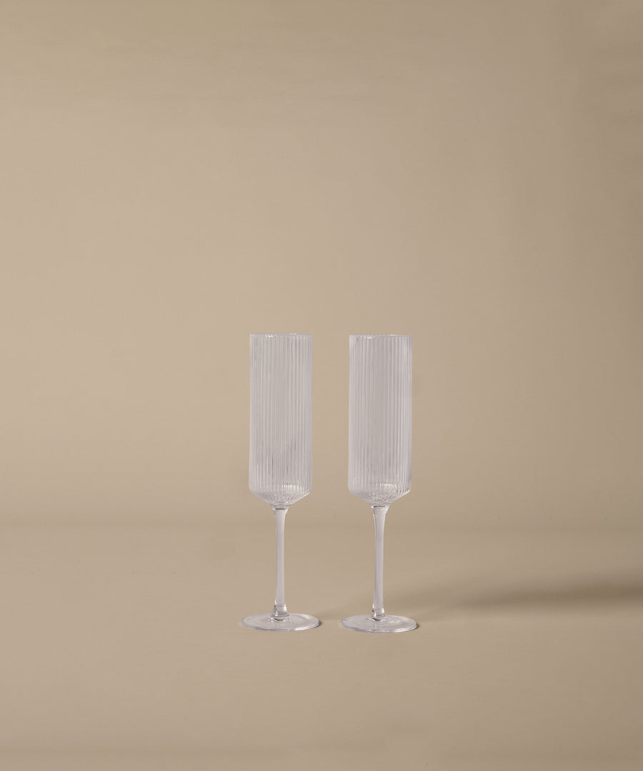 Ripple Champagne Flutes, Set of 2