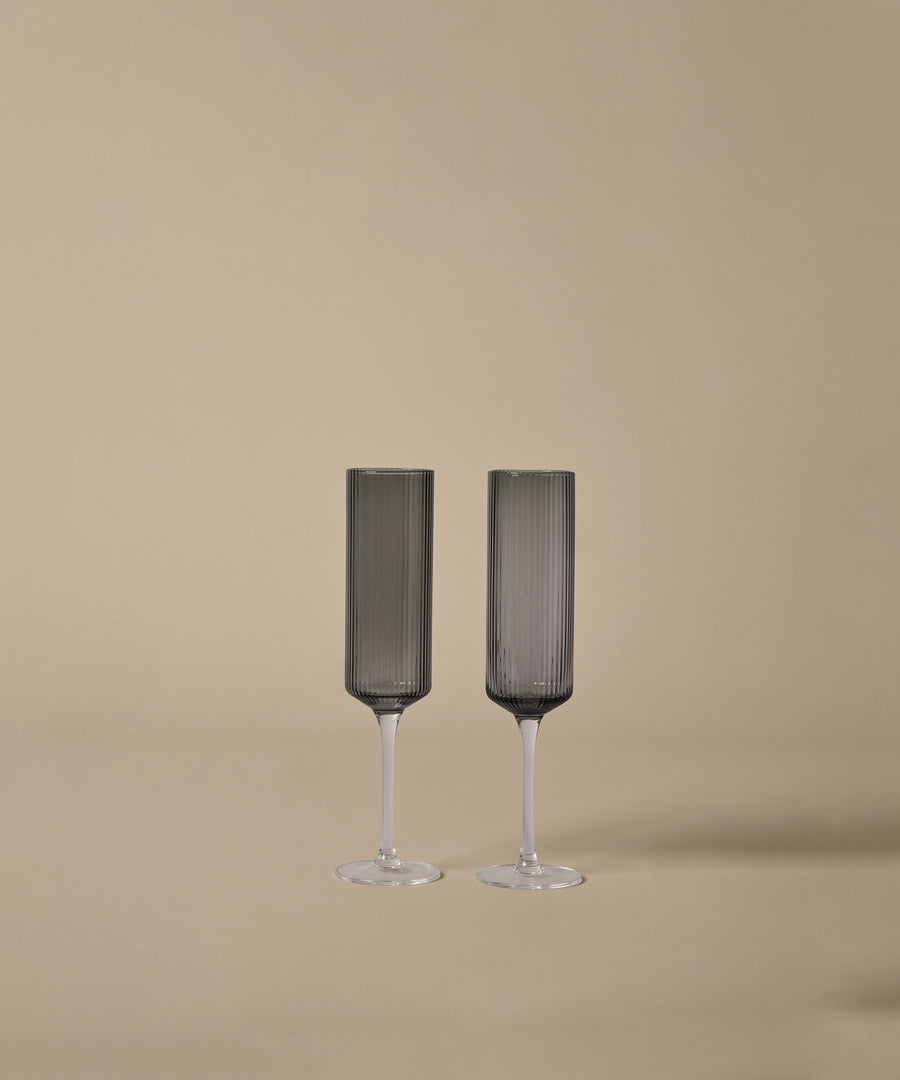 Ripple Champagne Flutes, Set of 2