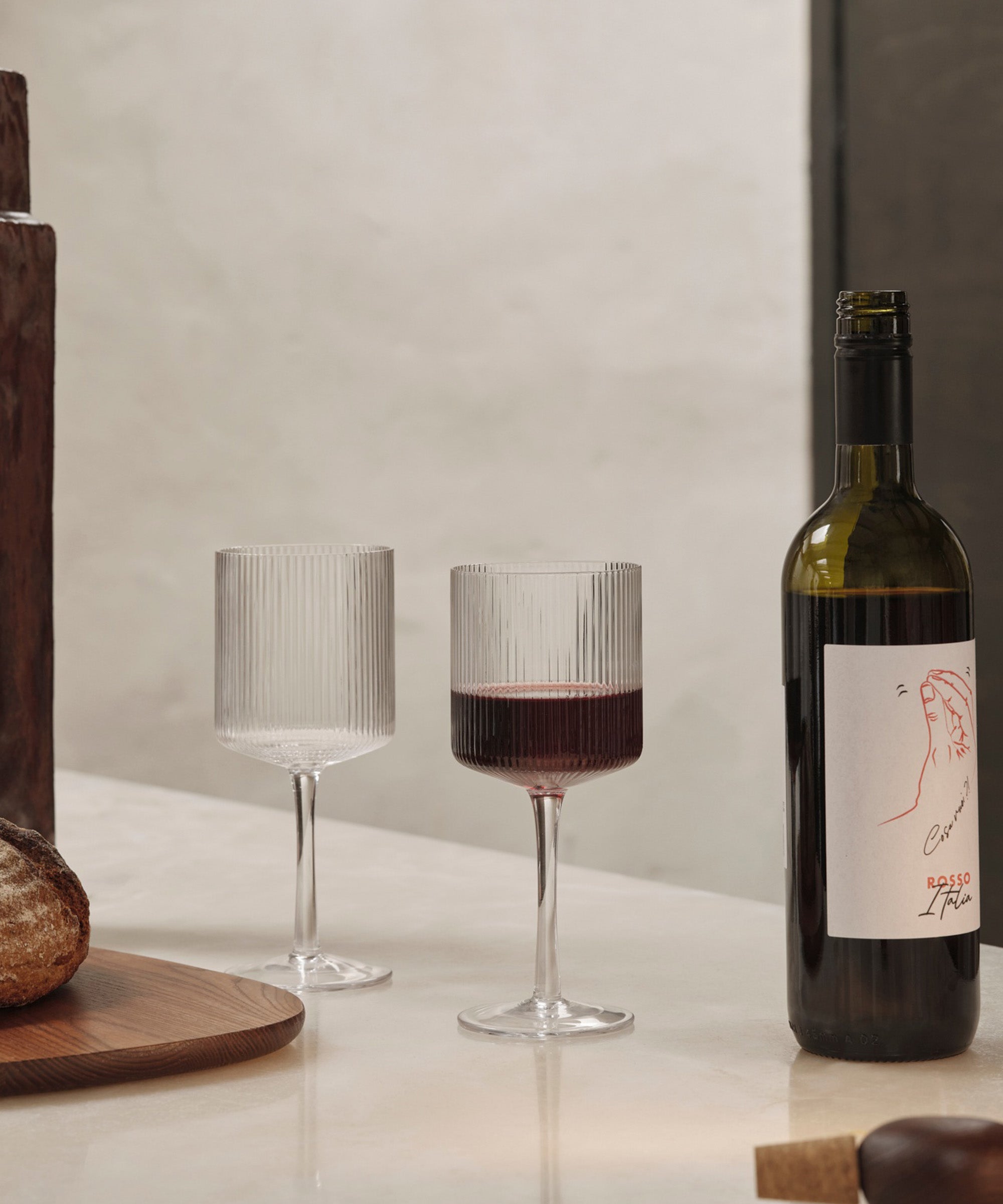 Ripple Red Wine Glasses, Set of 2