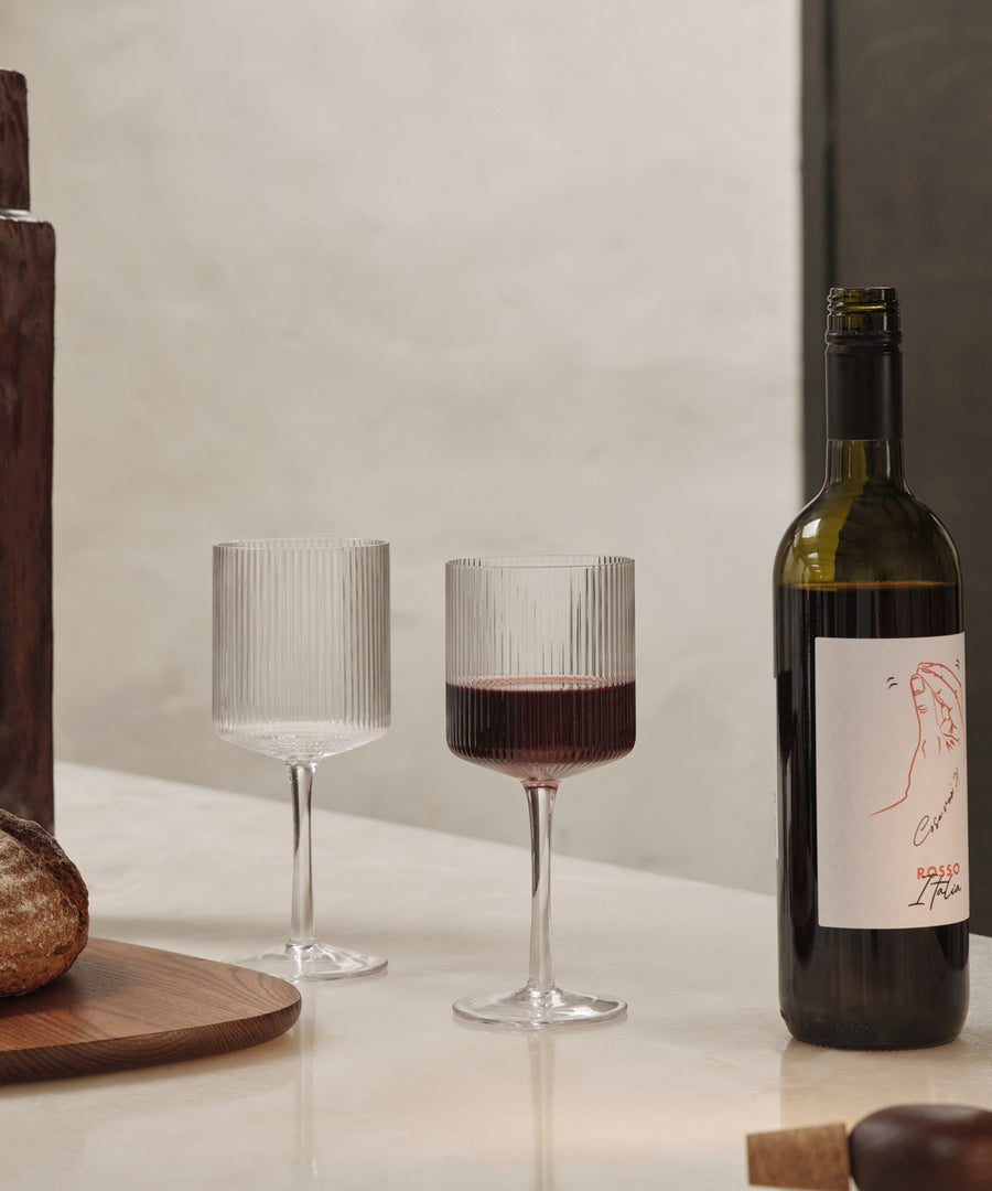 Ripple Red Wine Glasses, Set of 2
