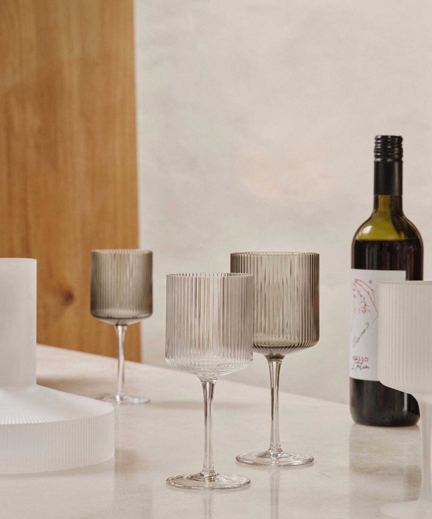 Ripple Red Wine Glasses, Set of 2