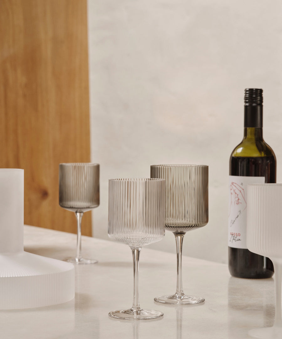 Ripple Red Wine Glasses, Set of 2