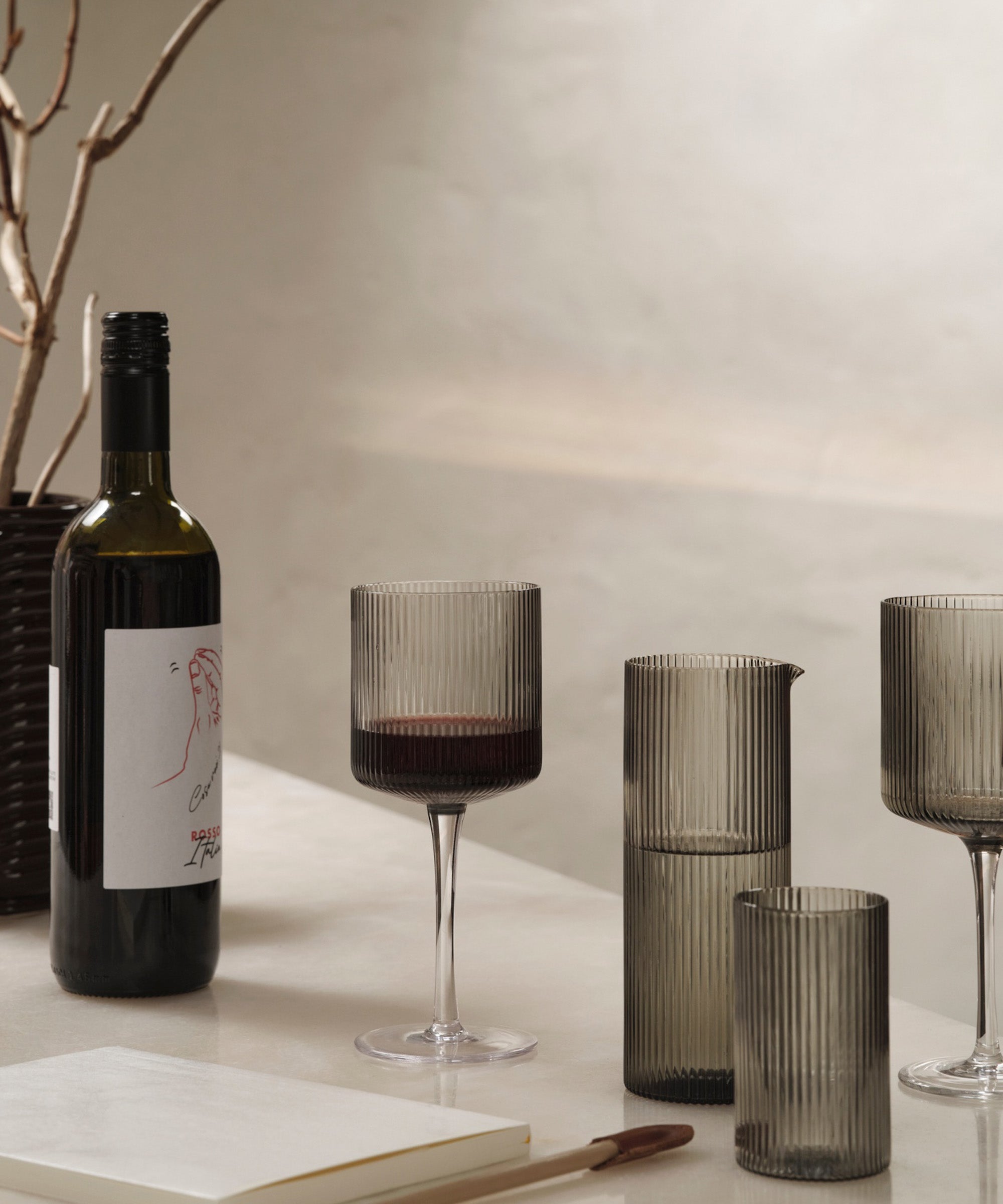 Ripple Red Wine Glasses, Set of 2