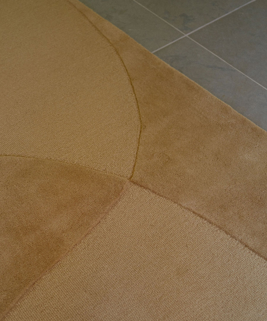 Split Plains Rug in Mustard