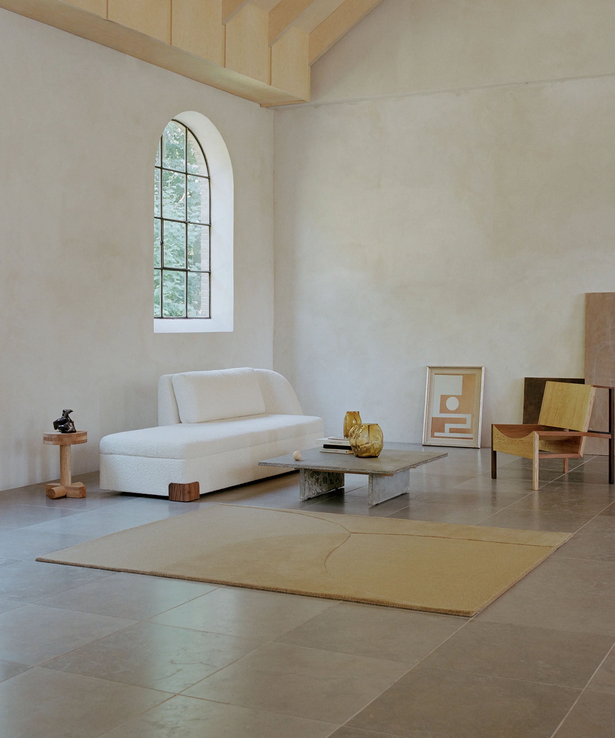 Split Plains Rug in Mustard