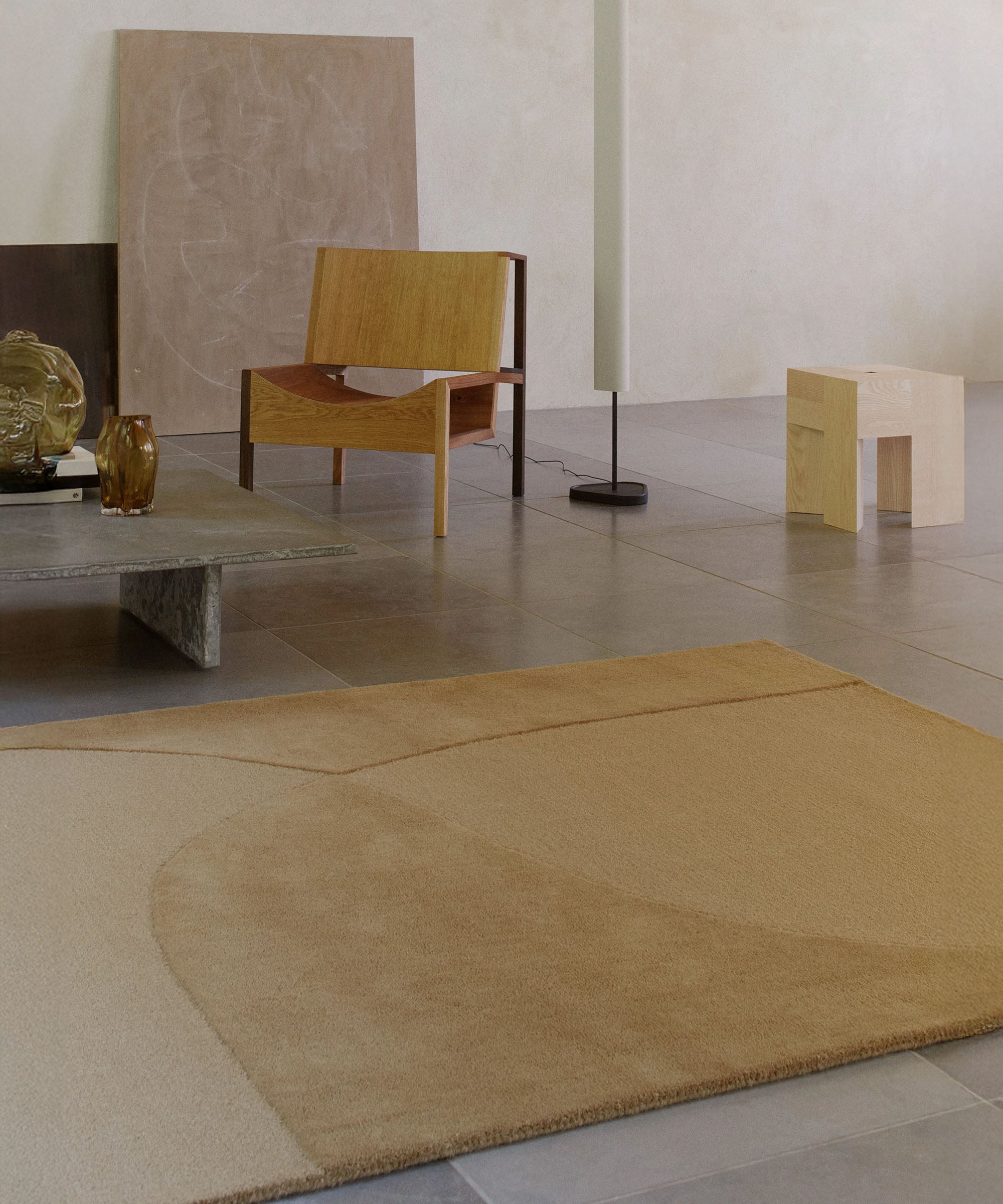 Split Plains Rug in Mustard