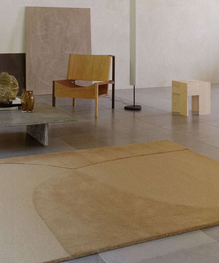 Split Plains Rug in Mustard