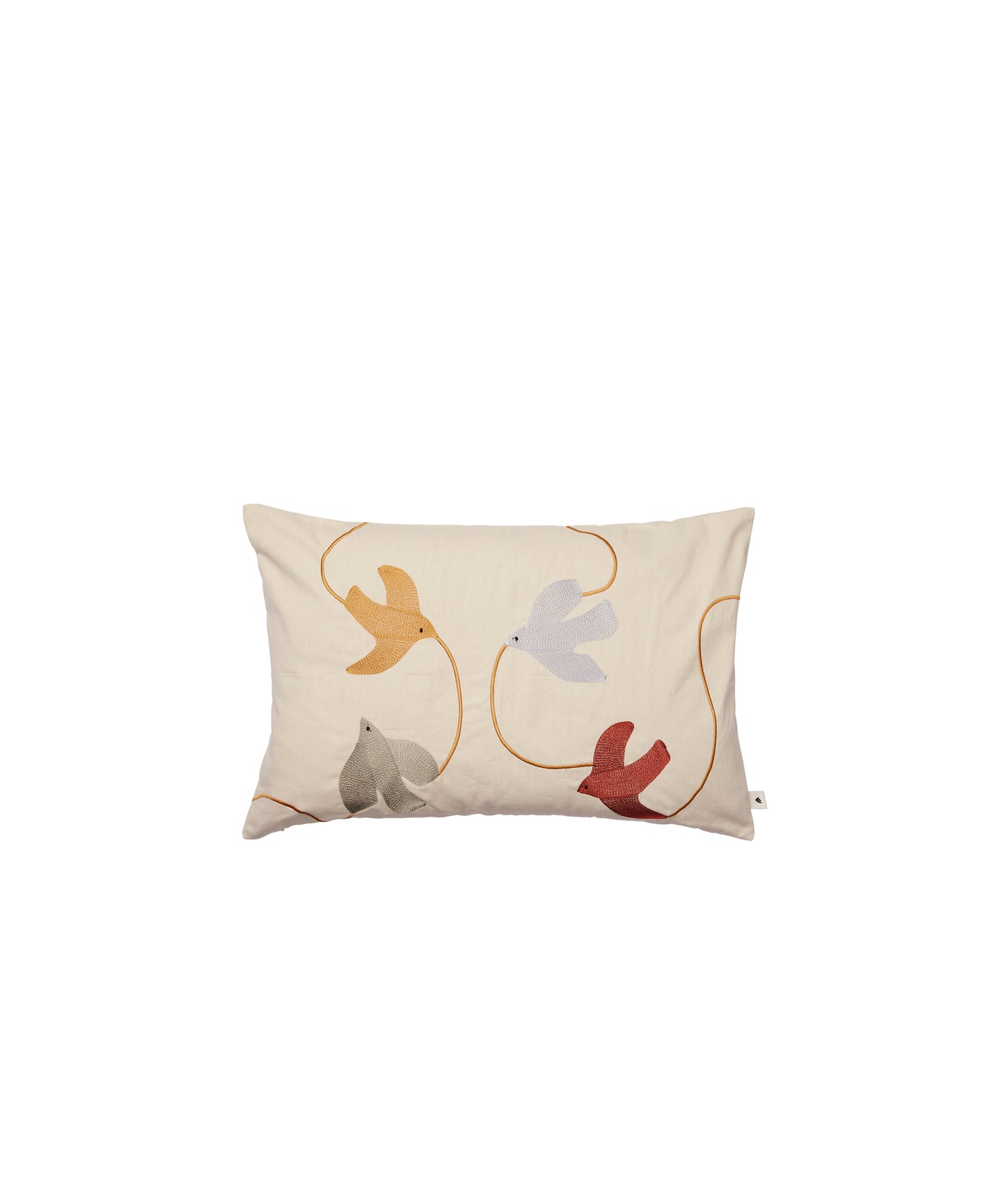 Swif Bird Embroidered Cushion, Rectangular