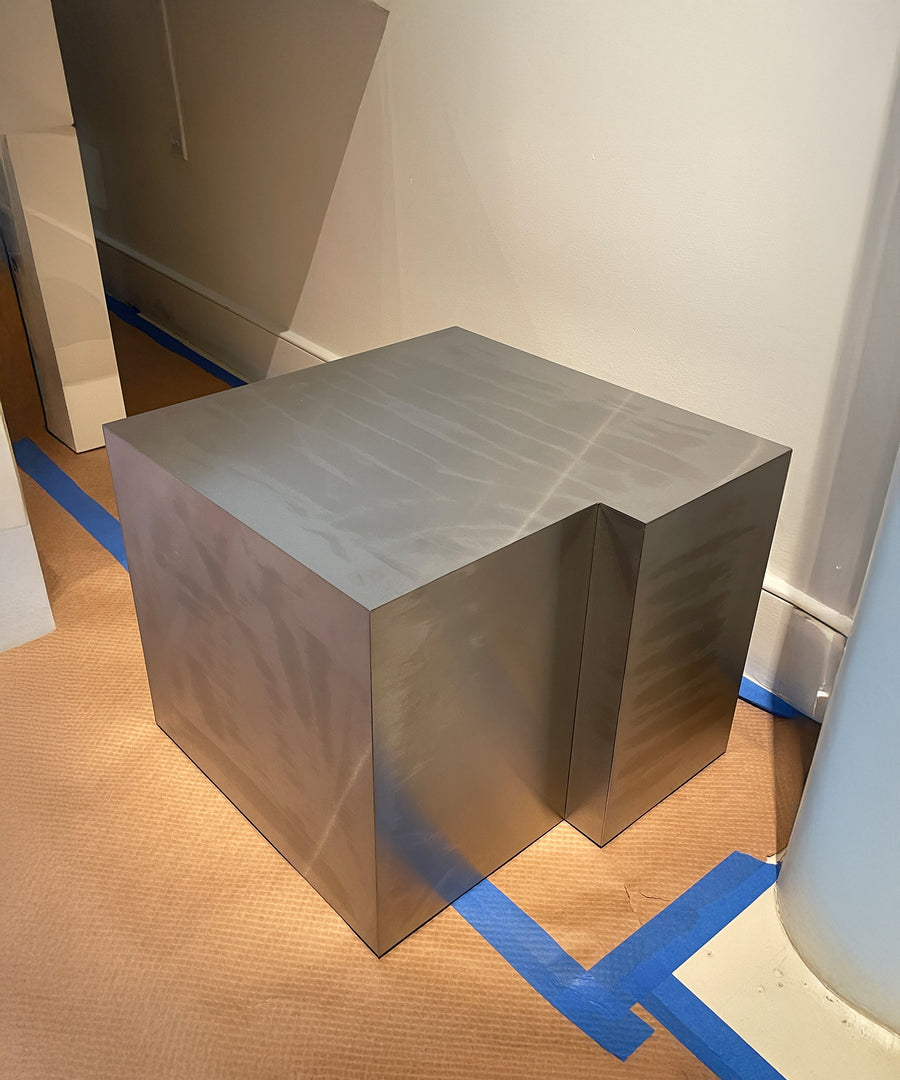 Tetra Side Table, Brushed Stainless Steel - Sample