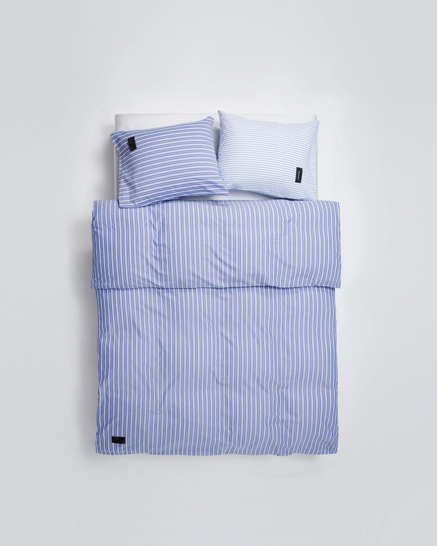 Wall Street Duvet Cover, Stripe Medium Blue