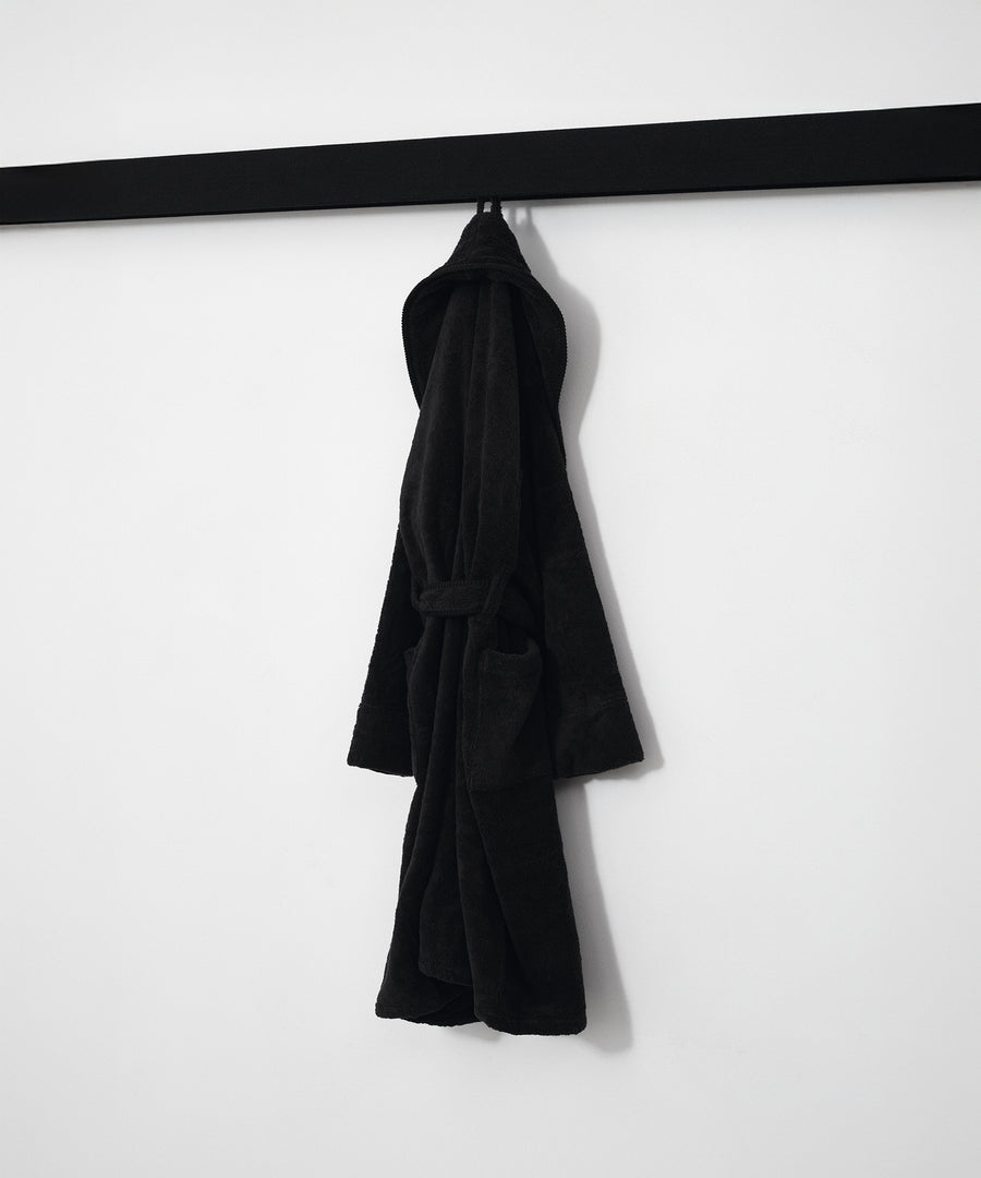 Whipstitch Bathrobe, Black