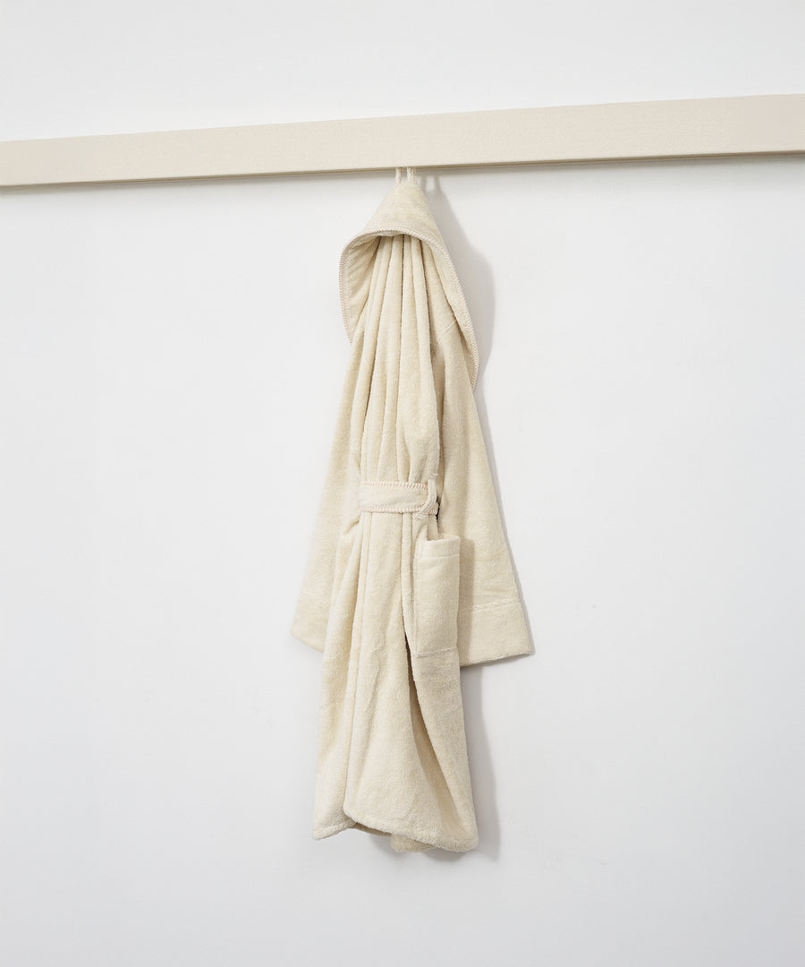 Whipstitch Bathrobe, Off White