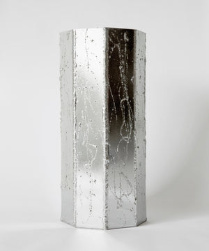 Steel Chrome Pleated Vase