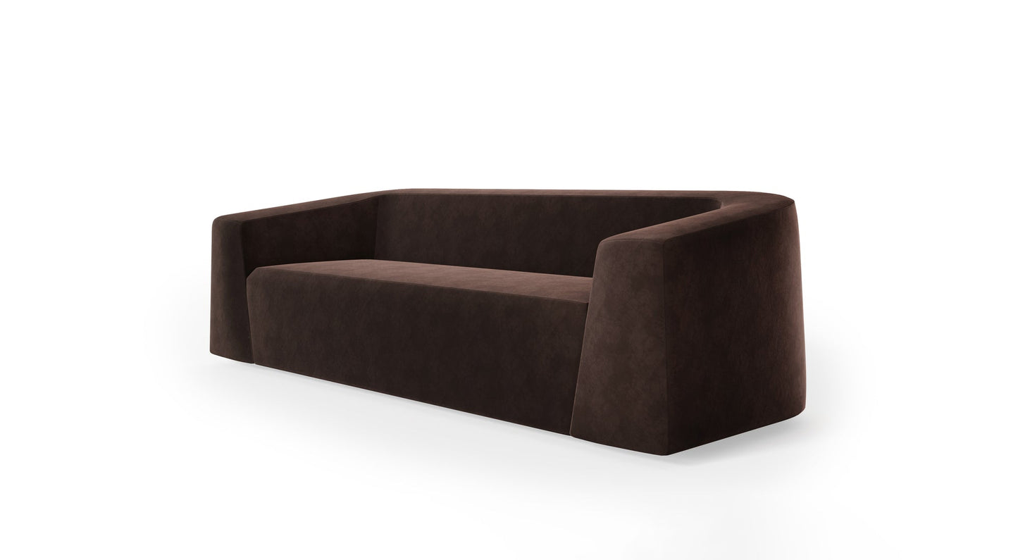 Bambara Sofa - 96 in - Brown Velvet - Sample